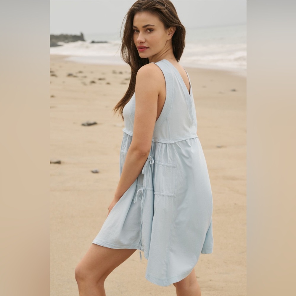 Anthropologie Women’s XL Light Blue Sleeveless Asymmetrical Mini Dress